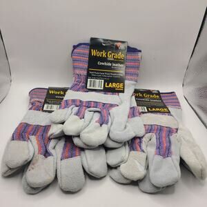 Lot of 3 Size LRG work gloves   some stains  new